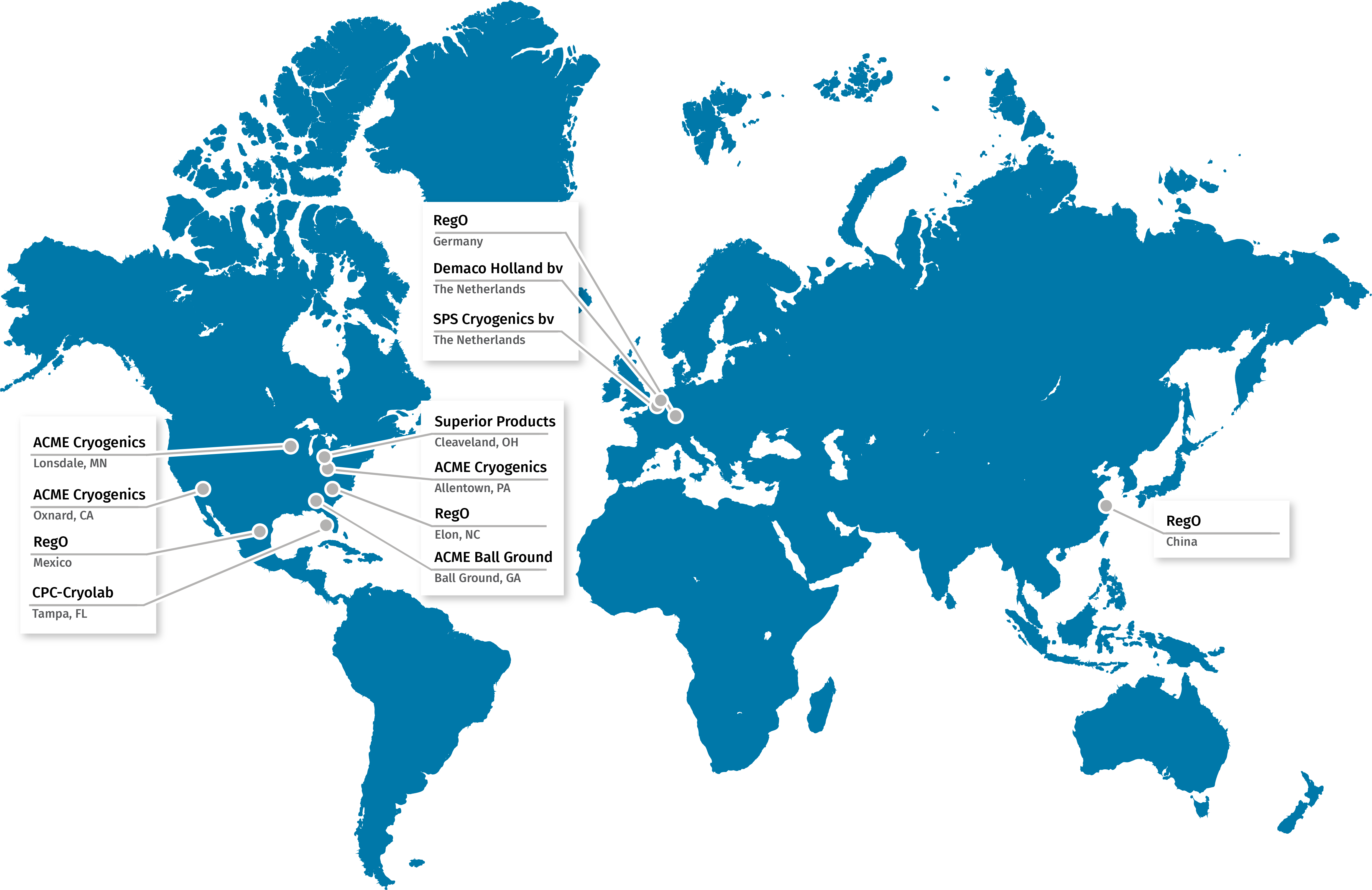 Global map for all OPW CES locations.